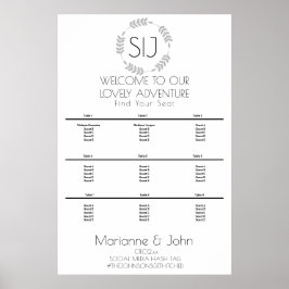 Seekarte für Minimalistische Wraath-Hochzeiten Poster
