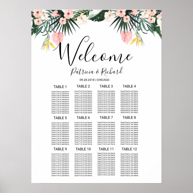 Seekarte für tropische Hochzeiten in Urlaubsort Poster (Vorne)
