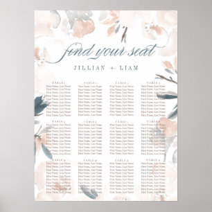 Seekarte für weichrosa Peony Poster