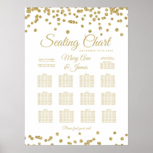 Seekarte Gold Imitate Glitzer Confetti Weiß Poster
