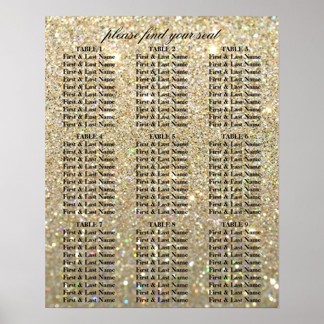 Seekarte - Goldene Glit Fab Poster (Vorne)