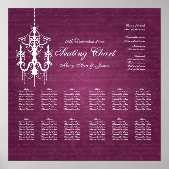 Seekarte Kronleuchter Berry Pink Poster (Vorne)