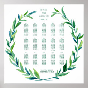 Seekarte Laurel Wreath Olive Leaf Branch Mod Poster