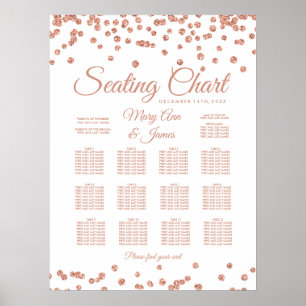Seekarte Rose Gold Imitate Glitzer Confetti Poster