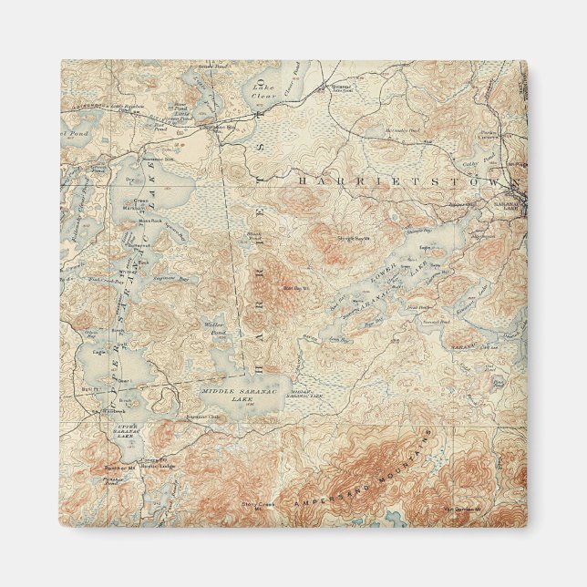Seekette Saranac (Untere, Mittel- und Obere Seen) Magnet (Vorne)