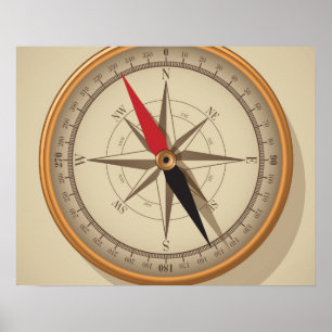 Seekompaß Steampunk Poster