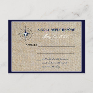 Seekompass-/Yachtclub-Marine-Strand WeddingRSVP RSVP Karte