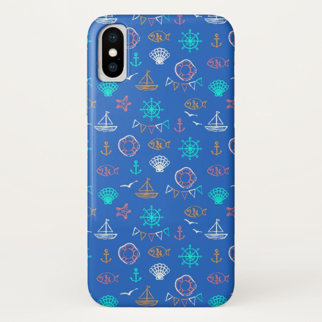 Seekreide, die Muster 1 zeichnet Case-Mate iPhone Hülle (Rückseite)