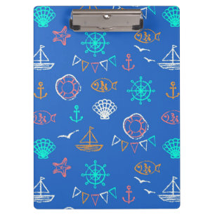 Seekreide, die Muster 1 zeichnet Klemmbrett