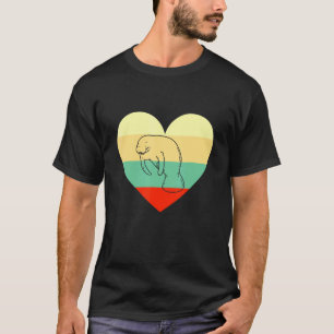 Seekuh Vintage Herz Retro Zoowärter Manatees Manat T-Shirt