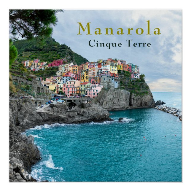 Seeküste Cinque Terre Manarola Riomaggiore Italien Poster (Vorderseite)