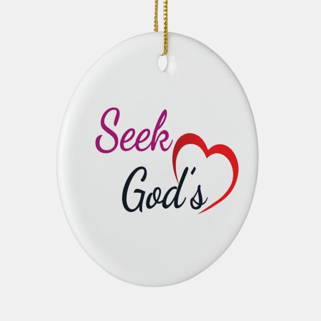 Seel God's Heart - Round  Keramik Ornament (Rechts)