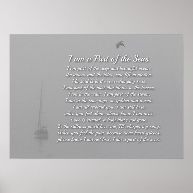 Seelachs-Beileid-Gedächtnisboot Poster (Vorne)