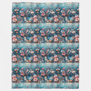 Seelachs lustige Fischbewohner Fleecedecke