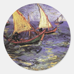 Seelandschaft bei Saintes Maries von Vincent van G Runder Aufkleber