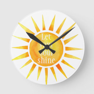 Seele Scheint Inspirierende Wasserfarbe Runde Wanduhr