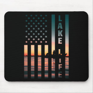 Seelebens Fischer Sonnenuntergang Amerikanische Fl Mousepad