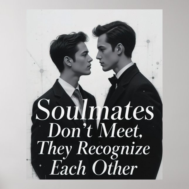 Seelen Gay Couple Liebe Zitat Kunst Poster (Vorne)