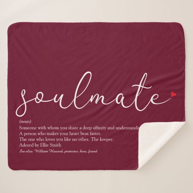 Seelendefinition Liebe Herz Burgund Sherpadecke (Vorderseite (Horizontal))