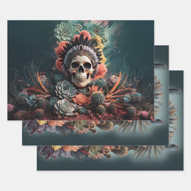 Seelenkrieger, Indianergotik Geschenkpapier Set (Set)