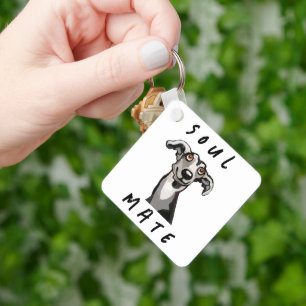 Seelenlustige Galgo, Peitsche, Windhund Schlüsselanhänger