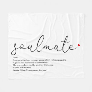Seelenverwandter Definition Schrift Liebe Herz Fleecedecke