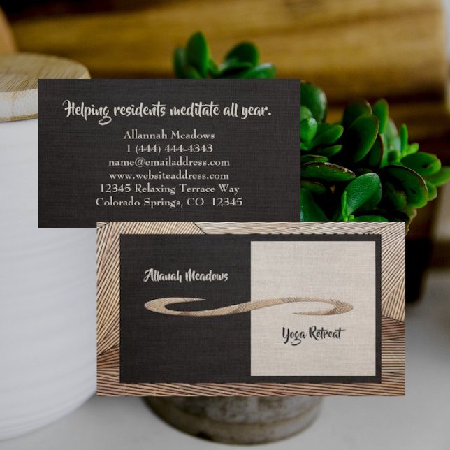 Seelenvolle Bamboo Yoga Instructor Business Card Visitenkarte (Von Creator hochgeladen)