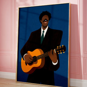 Seelenvolle Gitarre-Spieler Wandbild   Moderne Fol Poster