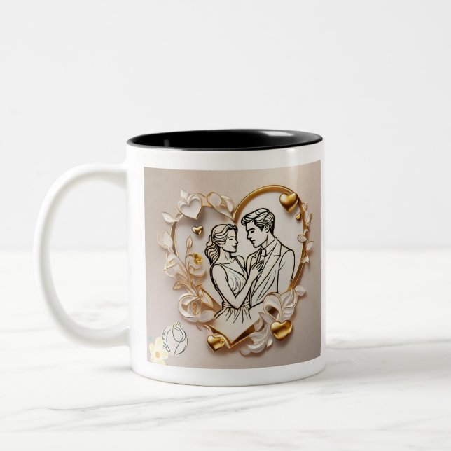"Seelenvolle Herzgeräusche" Zweifarbige Tasse (Links)