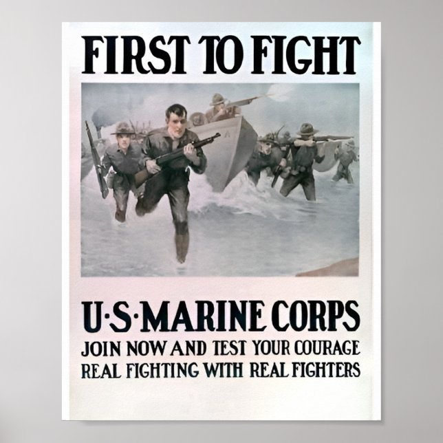 Seeleute, die Soldaten eines Meeresposters rekruti Poster (Vorne)