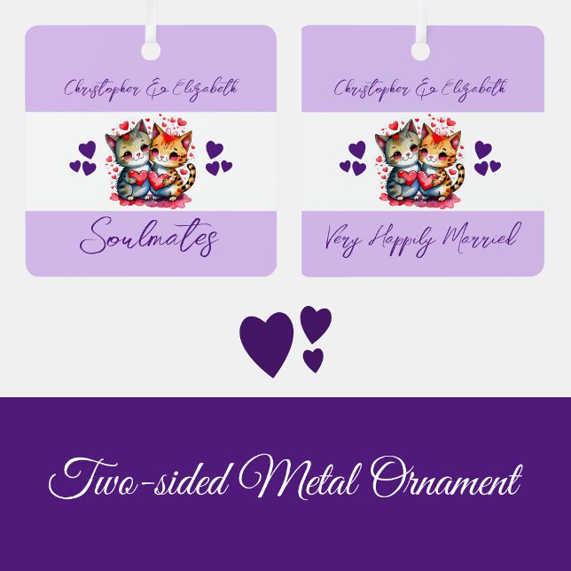 Seeleute niedliche Katzen glücklich verheiratet li Ornament Aus Metall (Von Creator hochgeladen)