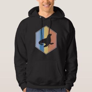 Seelöwe mit Retro-Farben in einem Sechseck Hoodie