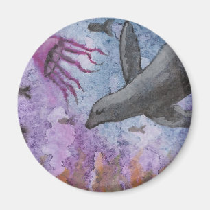 Seelöwe und Krake Magnet