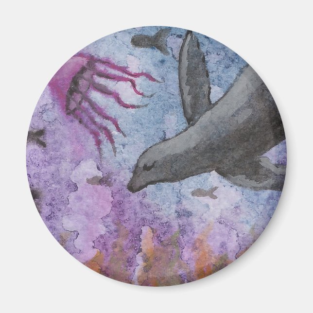 Seelöwe und Krake Magnet (Vorne)