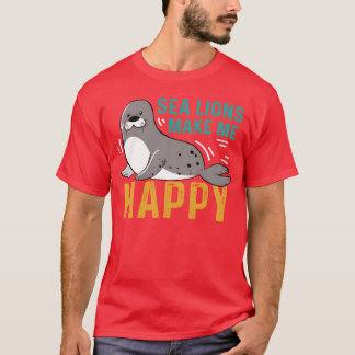 Seelöwen Glücklicher Meeresbiologe Geschenk retro T-Shirt