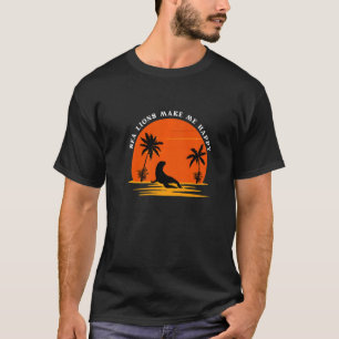 Seelöwen machen mich glücklich, Sea Lion Silhouett T-Shirt
