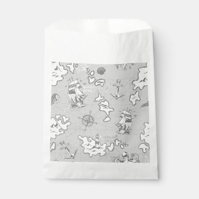 Seemann-Antik-Pirat-Karte Geschenktütchen (Vorderseite)