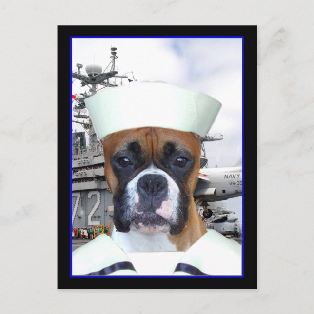 Seemann Boxer Dog Postcard Postkarte (Vorderseite)