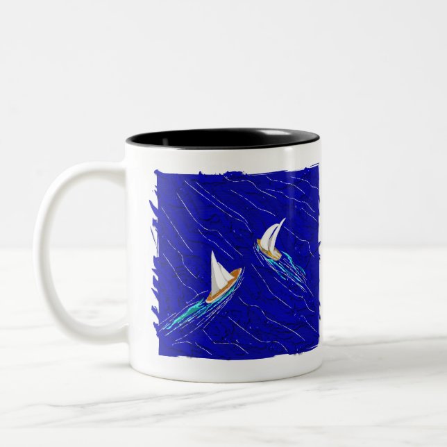 Seemann ins Herz Zweifarbige Tasse (Links)