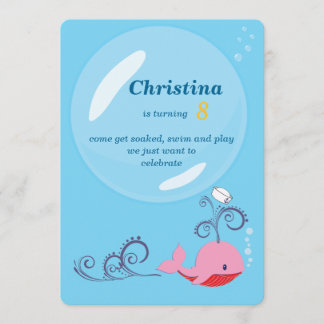 Seemann-Mädchen-Wal-Geburtstag Einladung