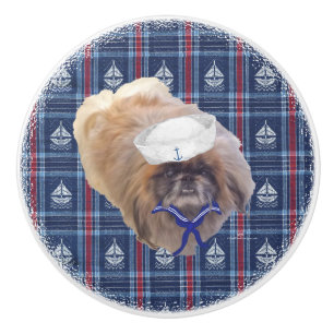 Seemann Pekingese Keramikknauf
