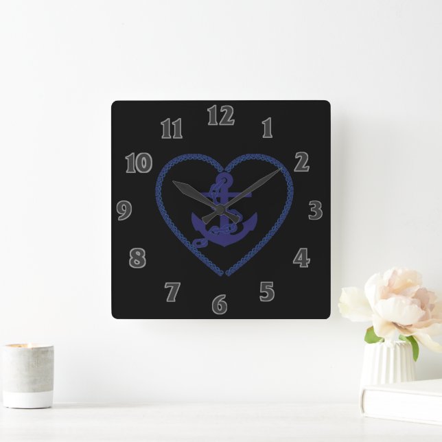 Seemann Quadratische Wanduhr (Zuhause)