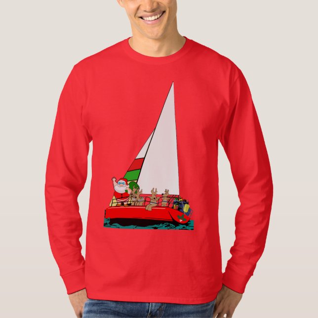 Seemann-Sankt-Segel am Weihnachten T-Shirt (Vorderseite)