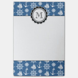 Seemann Schiffs-Kapitän-Nautischblaues und weißes Post-it Klebezettel