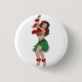 Seemann-Tätowierung - hawaiischer Hula Tänzer - Button