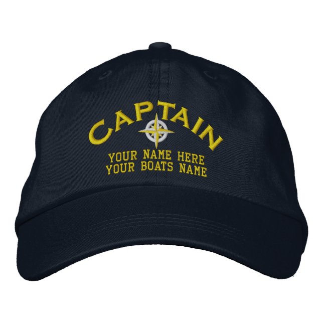 Seemannboot captains Segeln Bestickte Baseballkappe (Vorderseite)