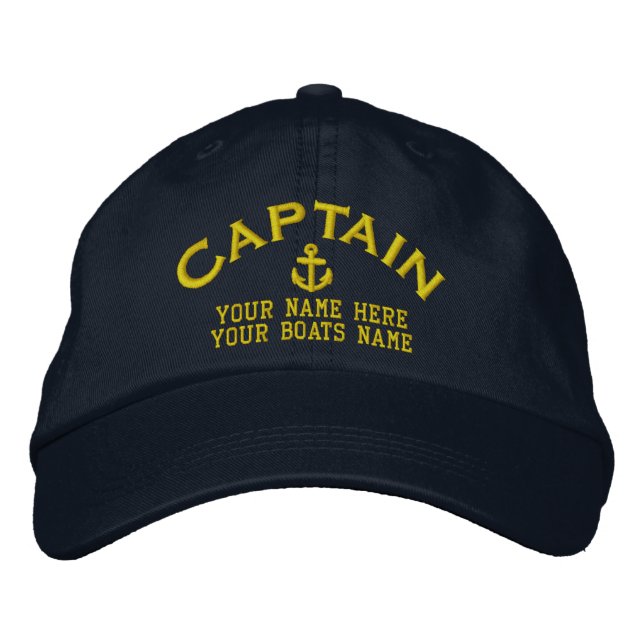 Seemannboot captains Segeln Bestickte Baseballkappe (Vorderseite)