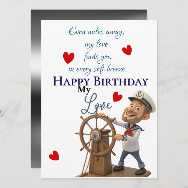 Seemanns Geburtstag Karte (Vorne/Hinten)