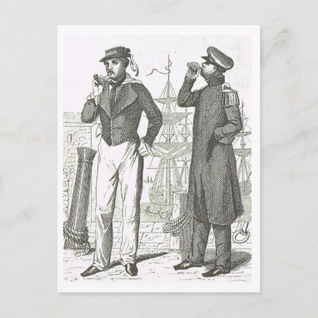 Seemannuniformen 1800s postkarte (Vorderseite)