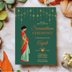 Seemantham Zeremonie Traditionelle indische Babydu Einladung